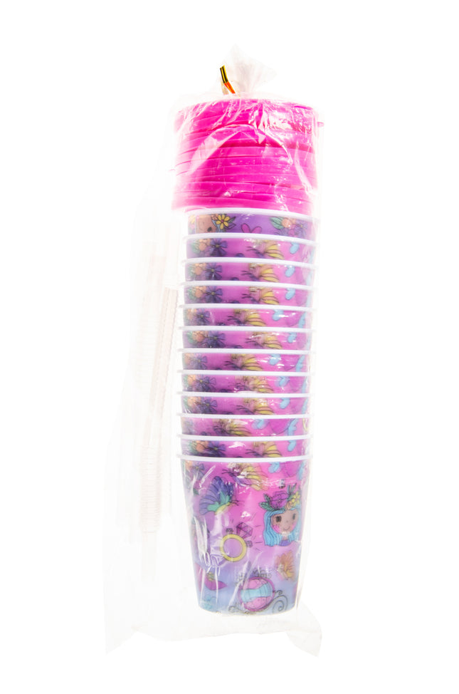 Princess Reusable Plastic 3D Cup & Straw