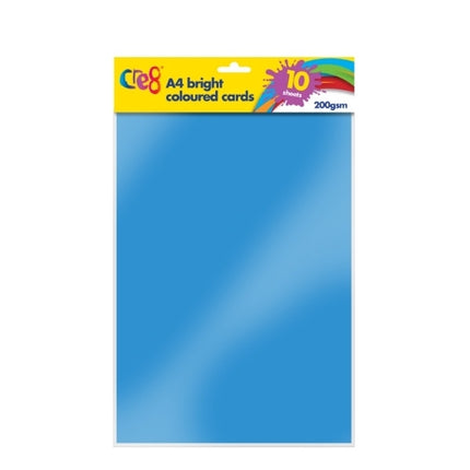 10 Bright Coloured A4 Card Sheets