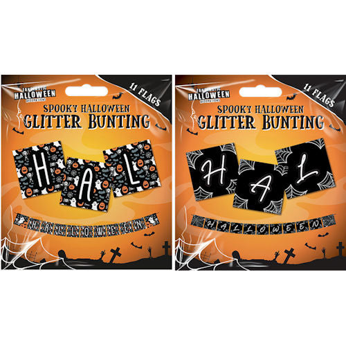 Halloween Glitter Bunting - Assorted