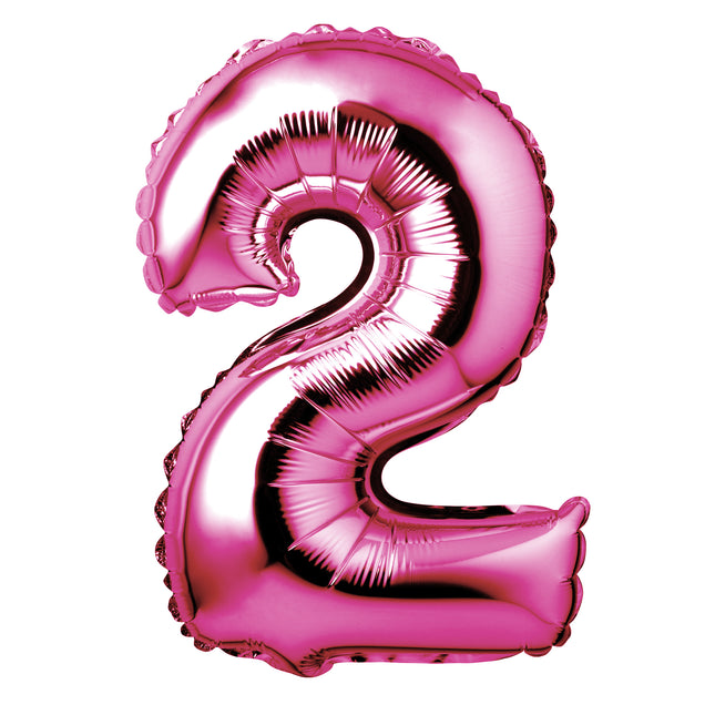 Large Pink Foil "Number 2" Balloon – 34 Inch