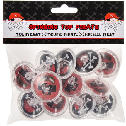 Pirate Spinning Tops - 12 Pack