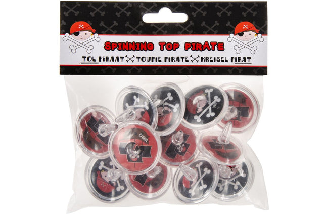 Pirate Spinning Tops - 12 Pack