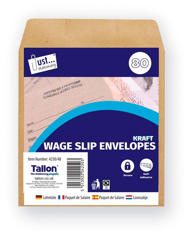80 Pay Slip Envelopes