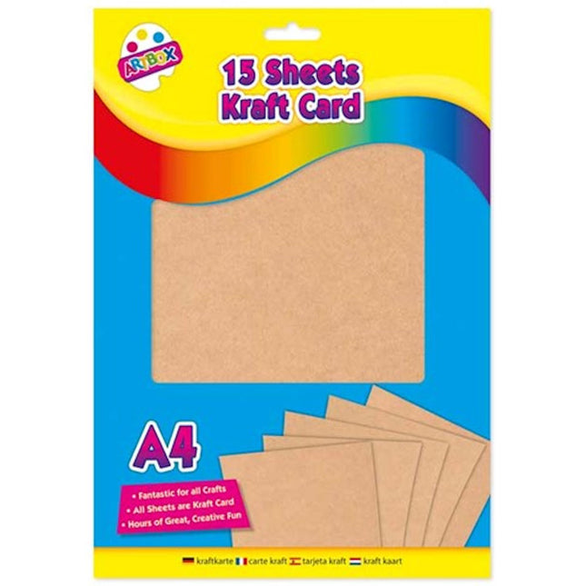 15 Kraft A4 Card Sheets