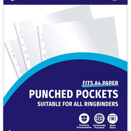 40 Clear Plastic Punched Pockets