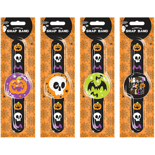 Halloween Flashing LED Snap Band Bracelet - Assorted