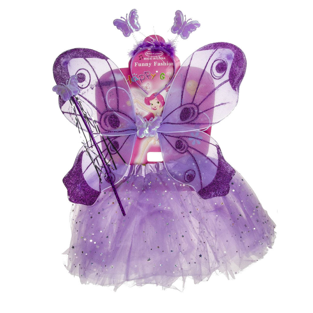 Childrens Fairy Wings, Skirt, Wand & Tiara Set