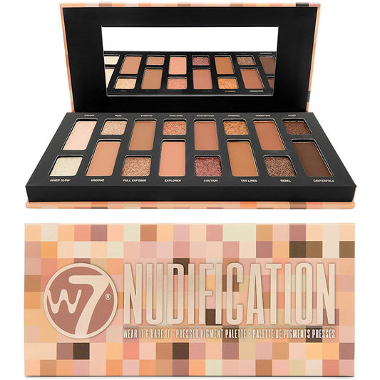 W7 Cosmetics 16 Colour Matte Shimmer Eyeshadow Palette - Nudification