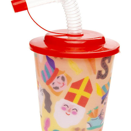 Sinterklass Reusable Plastic 3D Cup & Straw - Single