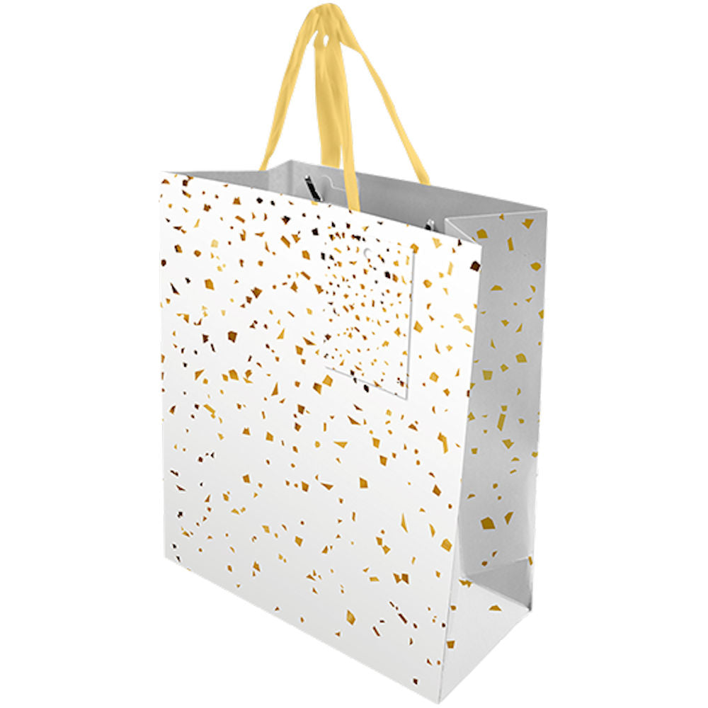 Ladies Large Luxury Gift Bag - Gold Sprinkles Design