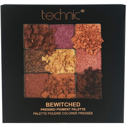 Technic Cosmetics 9 Colour Pressed Pigment Eyeshadow Palette Bewitched - Makeup Beauty Glamour Vibrant Shades Palette