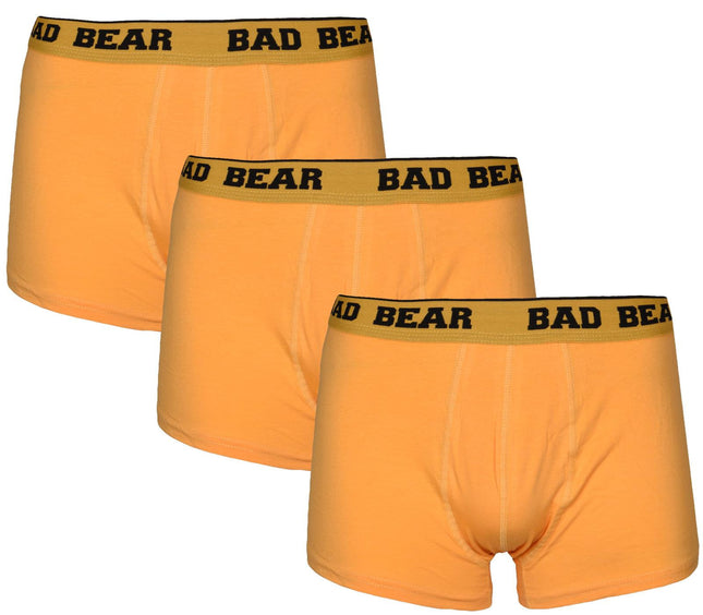 X-Large Bad Bear Mustard Boxer Shorts - 3 Pack