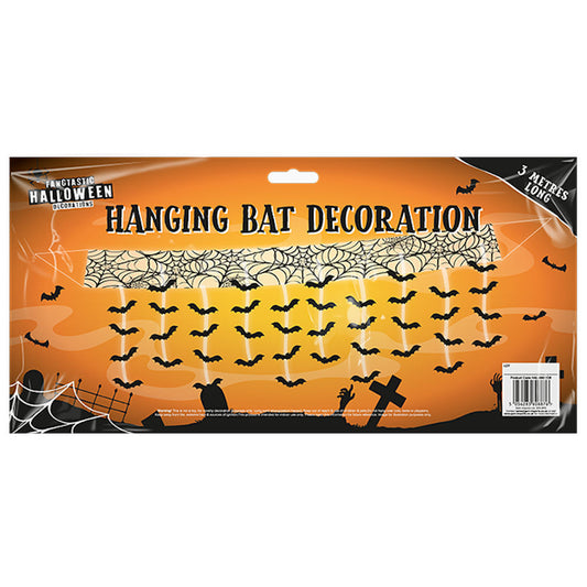 Hanging Bat Decoration - 3m Festive Holiday Party Decoration Spooky Haunted House Ghost Witch