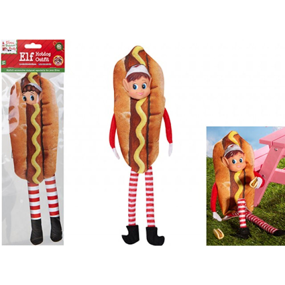 Hotdog Outfit For Elf - Fast Food Funny Naughty Elves Christmas Pranks