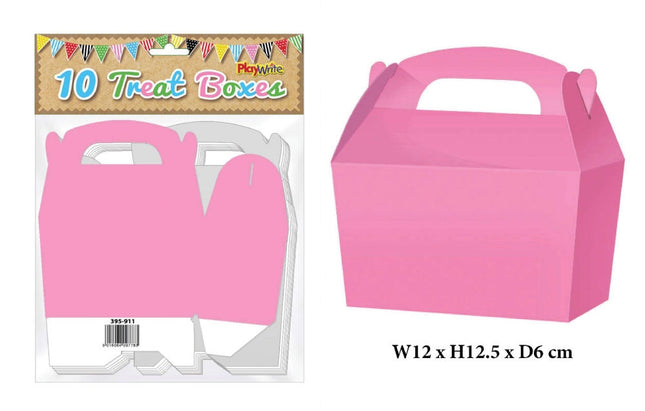Neon Pink Treat Boxes - 10 Pack