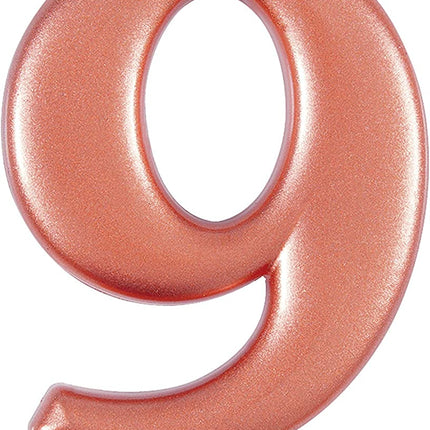 Metallic Rose Gold Candle - Number 9