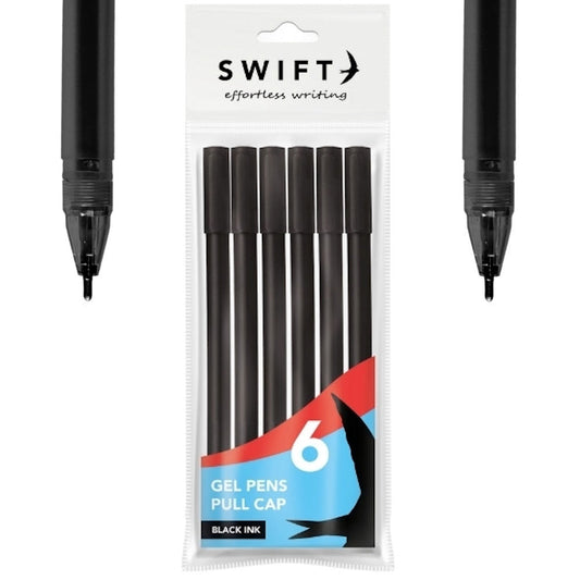 Black Gel Pens - 6 Pack