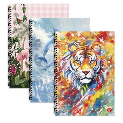 Spiral 20cm x 28cm Animal Notebook