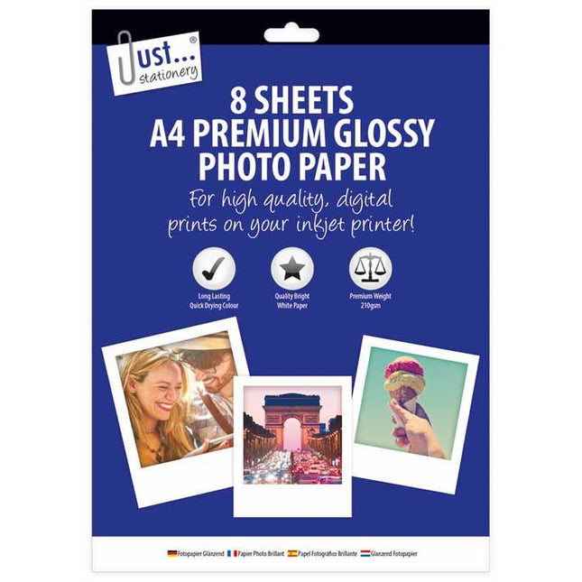 A4 Glossy Photo Paper - 8 Sheets