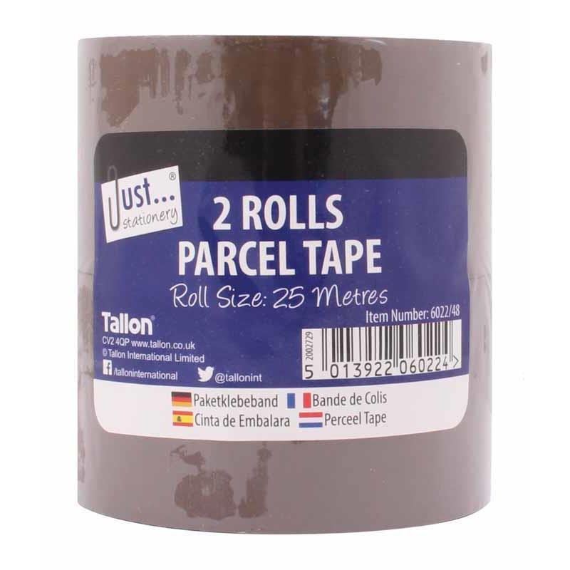 Brown Parcel Tape - 2 Pack 25m Packaging Shipping Supplies