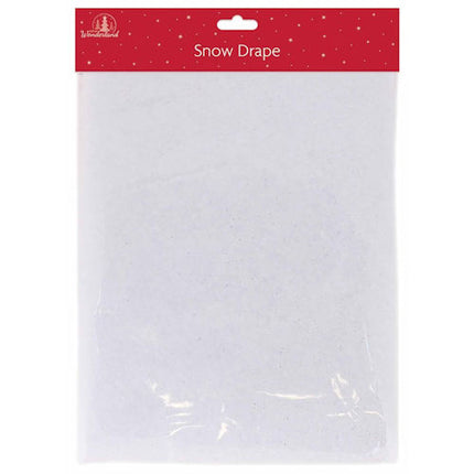Silver Glitter Snow Drape - 90cm x 110cm