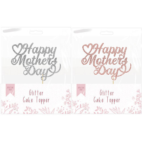 Mother's Day Glitter Cake Topper - Assorted