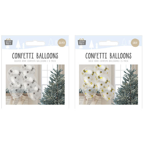 Star Confetti Balloons - 5 Pack
