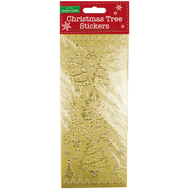 Christmas Outline Stickers - Gold