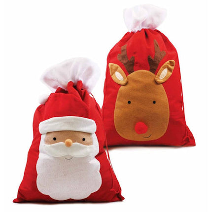 Christmas Felt Pompom Nose Sack - Assorted