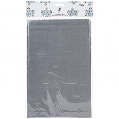 Flannel Backed Silver Tablecloth - 132cm x 178cm