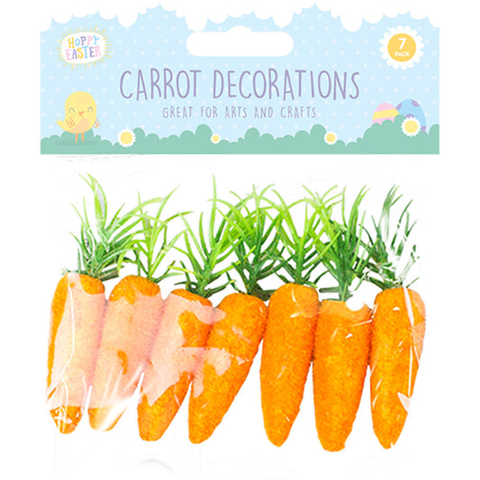 Easter Bonnet Carrot Decorations - 7 Pack