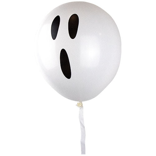 Ghost Streamer Balloons - 10 Pack Halloween Party Decoration Spooky Festive Haunted House Ghost Witch Vampire
