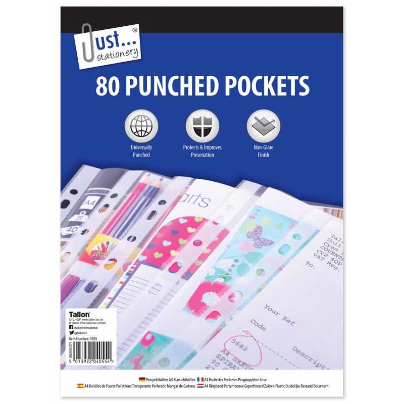 Clear Punched Pockets - 80 Pack