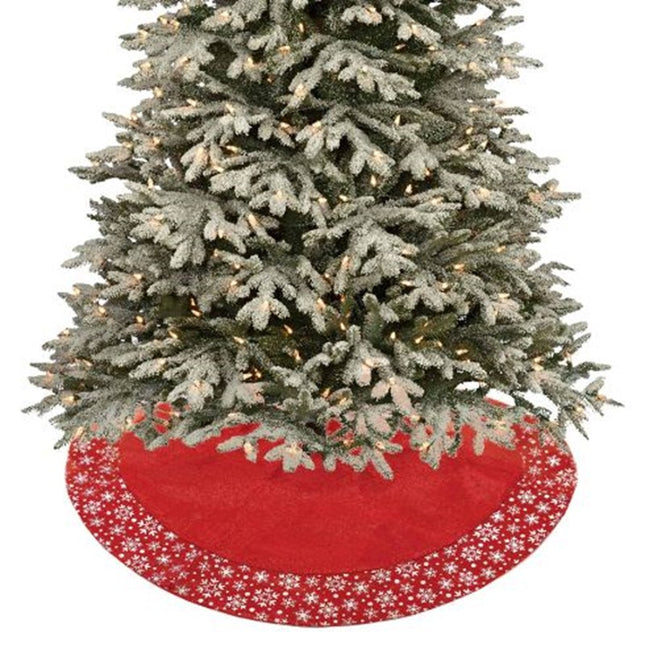 Christmas Tree Skirt Metallic Snowflake