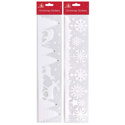 Small Strip Window Snow Decals - Assorted