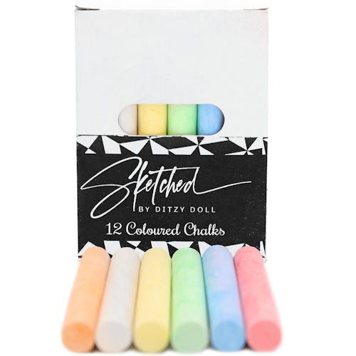 Coloured Chalks - 12 Pack