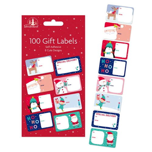 Christmas Cute Book Gift Pack Labels - 100 Pack