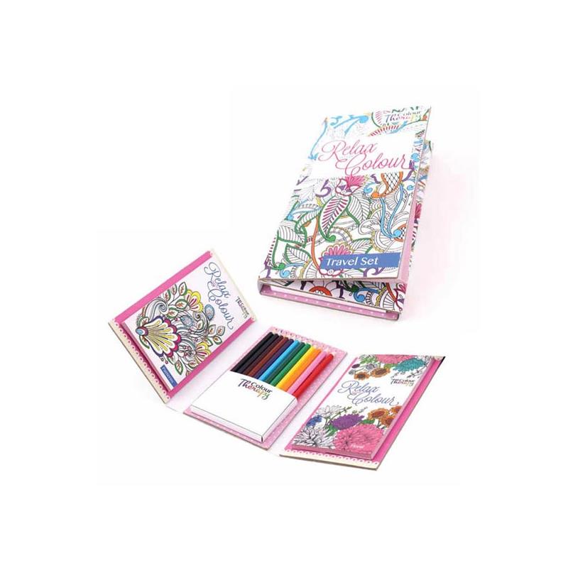 Travel Colouring Set - Portable Kids Art Kit Activity Booklet Fun Drawing