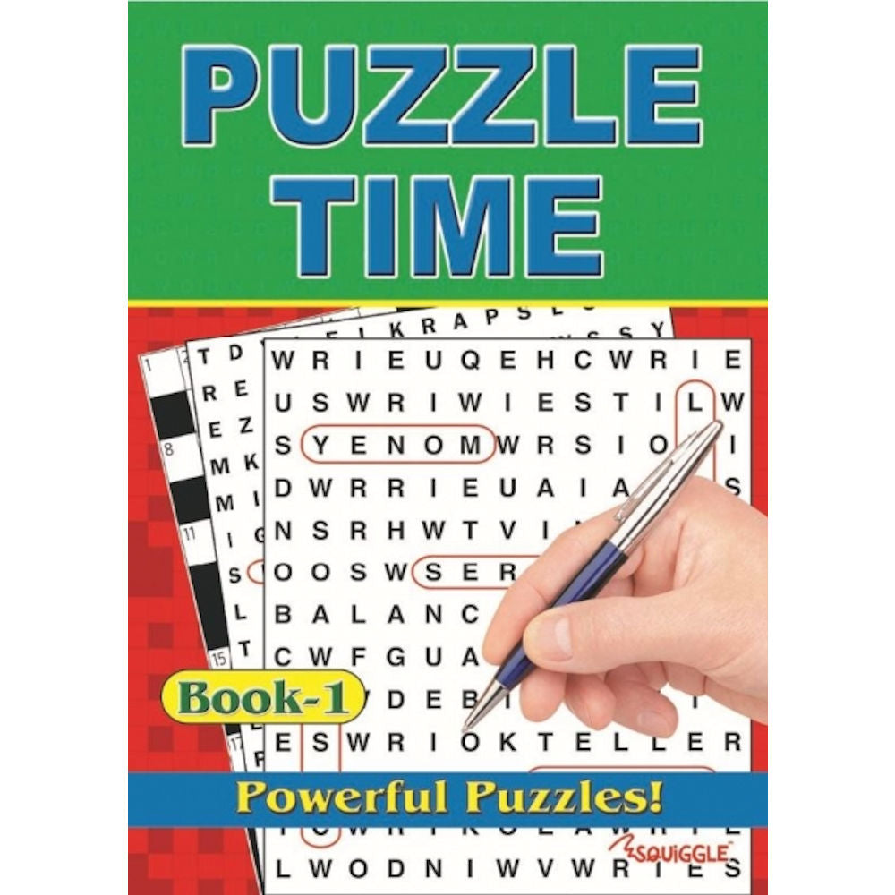 A4 Puzzle Time Book - Assorted Puzzles Engaging Brain Teasers High Quality Paper Relaxing Entertainment