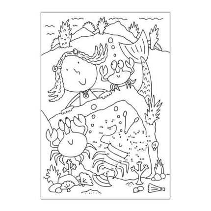 A4 Mermaid/Unicorns Dot-to-Dot Colouring Book - Assorted