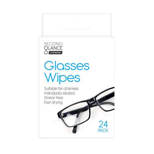 Glasses Lens Wipes 24 Pack - Individually Wrapped Cleaning Cloths for Eyewear