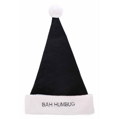 Bah Humbug Santa Hat - Festive Holiday Accessory Christmas Party Wear Fun Novelty Decor