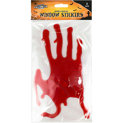 Halloween Bloody Hands Gel Window Stickers - 2 Pack