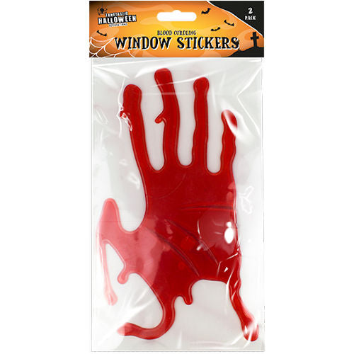 Halloween Bloody Hands Gel Window Stickers - 2 Pack