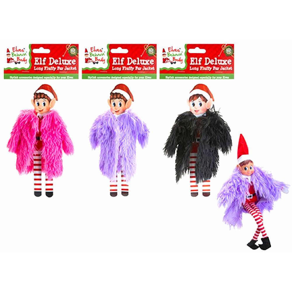Long Fluffy Fur Jacket Outfit For Elf Assorted