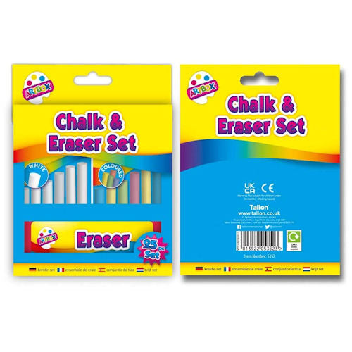 Fun Chalk & Eraser Set - 25 Piece