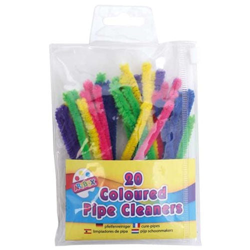 Pipe Cleaners - 20 Pack Crafting Art Supplies Assorted Bright Colours