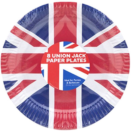Union Jack Plates 9" - 16 Pack