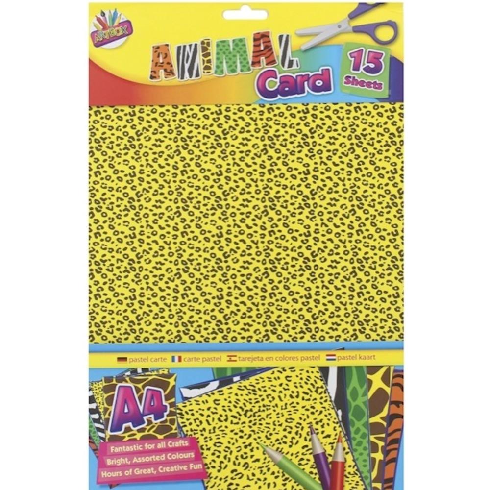 A4 Animal Print Card - 15 Sheets
