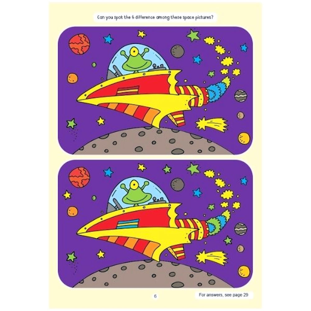 A4 Spot The Difference Activity Book - Assorted Challenging Puzzles Engaging Illustrations High Quality Paper